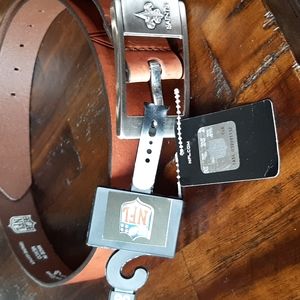 NFL New Orleans Saints men's leather belt  NWT